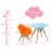 Gymax 5 PC Kids Modern Colorful Round Table Chair Set with 4 Arm Chairs Perspective: back