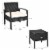3PCS Rattan Patio Conversation Set Outdoor Furniture Set w/ Storage Table Perspective: back