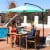 Sunnydaze 9.5 ft Cantilever Offset Patio Umbrella with Crank - Seafoam Perspective: back