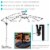 Sunnydaze 9.5 ft Solar Cantilever Offset Patio Umbrella - Seafoam Perspective: back