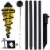 4-Pack Patio Torches Metal Swirl Yellow Glass Outdoor Lawn Garden Tabletop Decor Perspective: back