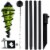 Sunnydaze Swirled Metal/Glass 2-in-1 Outdoor Lawn Torch - Green - Set of 4 Perspective: back