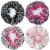 Wrapables Stylish Double Layer Waterproof Shower Caps (Set of 4), Animal Print & Dots Perspective: back