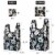 Wrapables JoliBag Collection Reusable Shopping Bag (Set of 2), White Pansies Perspective: back