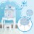 Teamson Kids Dreamland Castle Vanity Set with Chair and Accessories, White/Blue TD-12951F Perspective: back