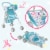 Baby Doll 3-in-1 Doll Stroller Set Pretend Play Dolls Stroller Kids Christmas Gift, Blue Perspective: back