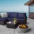 Peaktop Outdoor 24 Wood Burning Fire Pit with Grill Grate & Concrete Base for Garden, Gray Perspective: back
