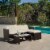 Peaktop Outdoor 3-Piece Rattan Patio Sectional Sofa Set with Cushions., Brown/White Perspective: back