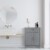 Elegant Home Fashions Wooden Bathroom Floor Freestanding Storage Cabinet Space Saver, Gray Perspective: back