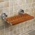 Home Aesthetics 20  Teak Wood Folding Wall Mounted Shower Seat Bench Modern Clear Coated M Perspective: back