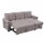 Reversible Sleeper Sofa USB Charger Storage Chaise in Gray - Lilola Home Perspective: back