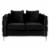Bayberry Black Velvet Fabric Loveseat Couch with 2 Pillows Perspective: back