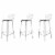 Madeline 41.73  Barstool, Set of 3 with Seat Cushion in Rose Pink Gold and Black Perspective: back