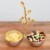 Aisle26 Shiny Stainless Steel Serving Bowl with Gold Decorative Handles Perspective: back
