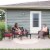 Sunnydaze Coachford Rattan 4-Piece Patio Furniture Set - Red Cushions Perspective: back