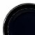 10.25  Black with Silver Edge Rim Plastic Dinner Plates (120 Plates) Perspective: back
