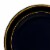 7.5  Black with Gold Edge Rim Plastic Appetizer/Salad Plates (120 Plates) Perspective: back