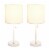 LimeLights Metal Stick Lamp w/ USB Port 2 Pack in White with White Shade Perspective: back