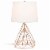 Lalia Home Metal Geometric Wired Table Lamp in Rose Gold with Gold Shade Perspective: back