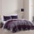Bebejan Cordon Purple 100% Cotton 230 Thread Count 3-Piece Reversible Quilt Set Perspective: back