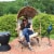 Sunnydaze Shaded Comfort Wicker Outdoor Basket Chair with Cushion - Beige Perspective: back