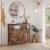 Bestier Buffet Hallway & Living Room Storage Cabinet w/ 3 Drawers, Rustic Brown Perspective: back