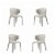 Manhattan Comfort Conrad Modern Woven Tweed Dining Chair In Wheat (Set Of 4) Black 20.47 Lx30 Perspective: back