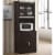 Hodedah Import 70  Tall Top/Bottom Enclosed Kitchen Cabinet w/ Drawer, Chocolate Perspective: back