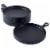 Bruntmor 8  Ceramic Appetizer Plates | Set of 4, Black | Serving Platter Perspective: back