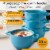 Bruntmor 24 Oz x 4 Soup Mug, Teal - French Onion Soup Crocks with Handles Perspective: back