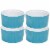 Bruntmor 12 Oz Teal Ceramic Ramekins (Set of 4), Perfect Baking Dishes. Perspective: back