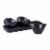 Bruntmor Black Ceramic Dinner Plates Set - 10 Dish Set, Curvy Design Perspective: back
