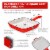 Bruntmor Red 10 Cast Iron Grill Skillet - Easy Draining for Grilling Bacon, Steak & Meats Perspective: back