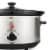 3.5 Quart Oval Slow Cooker, Stainless Steel Perspective: back