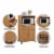 Hodedah Wheeled Microwave Island Cart with Drawer and Cabinet Storage, Beech Perspective: back