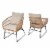 5-Pieces Wicker Rattan Outdoor Patio Set 2-Side Table Cushion Set, Beige Perspective: back