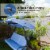 Outdoor 3-Person Patio Porch Swing Chair with Adjustable Canopy, Blue Perspective: back