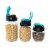 reCAP® Mason Jars Lid POUR cap | Regular Mouth | Black/Aqua | Set of 3 Perspective: back