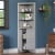 RiverRidge Madison Tall Transitional Wood Corner Cabinet in Gray Perspective: back