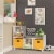 RiverRidge Book Nook Wood Kids Storage Bench with Cubbies in White/Yellow Perspective: back