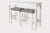 New Ridge Home Goods Traditional Wood Sofa Table with Two Stools in White Perspective: back