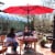 Sunnydaze 9 ft Aluminum Patio Umbrella with Tilt and Crank - Red Perspective: back