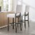 10087-BBHG Wood Upholstered Back Bar Stool Set in Blackbean/Heather Gray Perspective: back