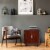 Teamson Pets Decorative Dyad Wooden Cat Litter Box Cabinet & Side Table, Pet Furniture, Brown Perspective: back