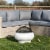 Teamson Home Outdoor Round Concrete Base BBQ Grill Wood Burning Fire Pit, Gray Perspective: back