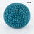 Turquoise 15 x17  Gum Drop Cotton Knitted Round Pouf Foot Stool Ottoman Perspective: back