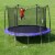 Skywalker Trampolines 12 Foot Round Outdoor Trampoline with Enclosure, Blue Perspective: back