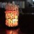 Himalayan Glow Pillar Style Metal Basket Lamp, Dimmable Lamp with Pink Salt Chunks | 8-10 lbs Perspective: back