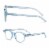 Readerest Light Blue Round Reading Glasses, Anti Glare, Anti Eyestrain, UV Protection Perspective: back