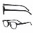 Readerest Black Round Light Blocking Reading Glasses (Zero Magnification) Computer Glasses Perspective: back